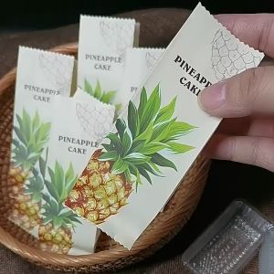 ถุงซีล 4.5x12.8+2.2 ซม ลาย Pineapple Cake 96-100 ชิ้น ซองทาร์ตสับปะรด ตลาด: ถุงซีล