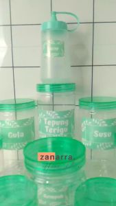 Tempat Bumbu Dapur Toples Bumbu Ada Tulisannya Warna Hijau