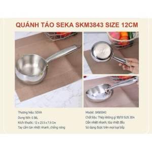 Quánh Inox 304 Seka 12cm Đúc Liền Khối Siêu Xinh Nấu Bột Nấu Cháo Tương Thích Mọi Loại Bếp