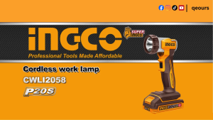 INGCO 20V CORDLESS LED WORK LIGHT | TORCHLIGHT | CWLI2058