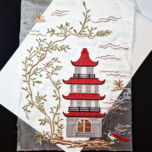 bordir pagoda premium quality 34x45cm