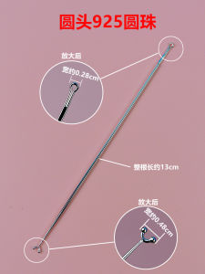 Hand Polished Pure Silver Pearl Eye Wash Traditional Model Double Headed Silver Needle Eye Scraper round Head Stick