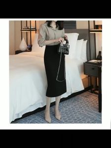 CHÂN VÁY BÚT CHÌ CÔNG SỞ CHẤT VẢI UMI HÀN CAO CẤP MP186