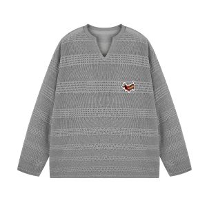 2025 Summer New Korean Style Loose Long Sleeve V-Neck Hollow out Womens Sun Protection Shirt Pink Top Fashionable Casual Wear