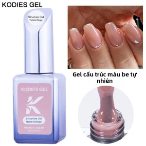 Sơn Móng Tay KODIES GEL 15ML Màu Be Tự Nhiên 2 Trong 1 Lớp Nền Cao Su Lớp Lót UV Màu Opal Bền Lâu Thân Thiện Với Môi Trường