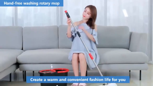 HavenHaven 360° Rotating Squeeze Flat Mop w/ Bucket - 2 Mop Heads Perfect for Quick Home Floor Cleaning#TB09
