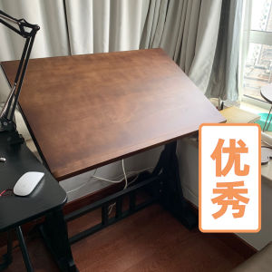 Artistic Iron Art Drawing Table Solid Wood Office Desk Designers Workstation Single Person European Style Customizable