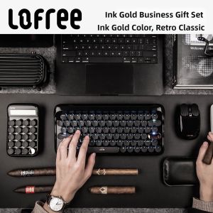 LOFREE | Round Ink Gold Wireless Bluetooth Mechanical Keyboard And Mouse Set