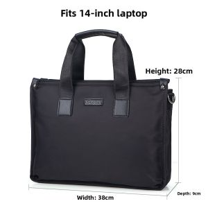 FEGER | Feger Oxford Cloth Mens Business Casual Crossbody Computer File Bag Soft Handle Zipper Closure 14 Inch Laptop Capacity