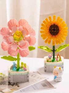 Bộ Đồ Chơi Lắp Ráp Hình Hoa Cho Người Lớn DIY Handmade Decorative Gifts for Bé Gáifriend Quality Plastic Building Blocks