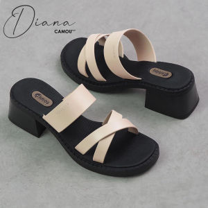 Sandal Heels Wanita 5cm Kondangan Kekinian CAMOU DIANA BEIGE Sendal Hak Tahu Tinggi Tebal Big Size Terbaru