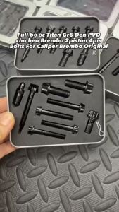(Set Ốc Titan Đen PVD) Full bộ ốc Titanium Gr5 Đen cho heo Brembo 2piston 4pis  Bolts For Caliper Brembo Original