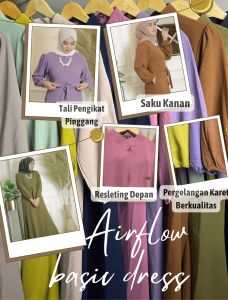 Mikeysha Maxy Dress Gamis Mermaid Crinkle Airflow Premium Fashion Wanita Dewasa Hijab Muslim Terbaru Kekinian Busui Friendly Ld 110 Motif Polos Basic Dress Panjang Kantong Kanan Pergelangan Karet