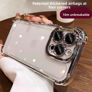 Ultra-Strong Anti-Fall Silicone Phone Case for  15Promax 14Pro 13 12 Full Cover Mens Womens Simple Design Wireless Charging Compatible