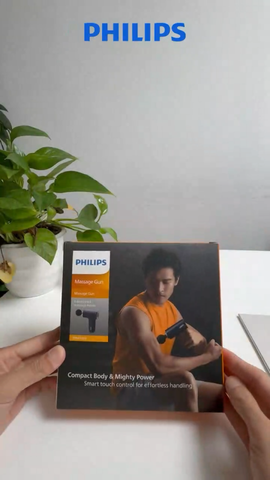 【New Arrival】Philips PowerGo Portable Mini Massage Gun 6 Speeds with Display Screen Deep Tissue Relief Lightweight Massage Mesin 筋膜枪