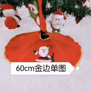【lower Price】62cm Red Christmas Tree Skirt Large Elk Santa Claus Christmas Tree Carpet Xmas Tree Cover Base Decor Christmas Tree Ornaments Apron Home New Year Party Navidad Decoration