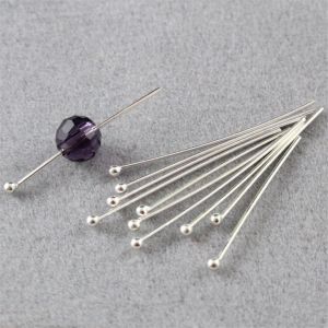 100pcs Round Ball Head Pins Flexible Easy Use for DIY Earring Bracelet Jewelry Bead Threading Make