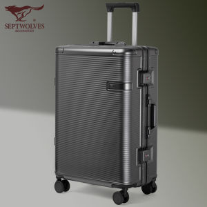 Septwolves Travel Suitcase Aluminum Frame Luggage 20 Inches Large Capacity Pull Rod for Men And Women Password Box Boarding Universal Wheel 24