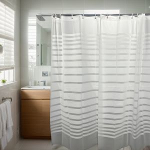 Bathroom Shower Curtain Waterproof Bathtub Bathing Curtains Semi-transparent PEVA Shower Curtains Bathtub Curtain with Hooks