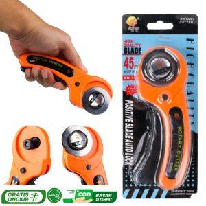Cutter Round Roller Pemotong Rol Bundar Kain Kulit Stainless 45mm Super Tajam
