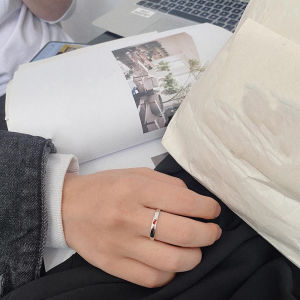 Original Design Silver Plated Love Bean Ring Couples Ring Valentines Day Gift for Girlfriend Fashionable Jewelry Accessory