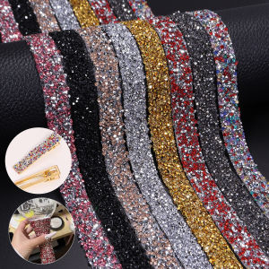 2 Yards 12mm Glitter Rhinestone Chain Tape Trim Resin Crystal Clothing Decoration DIY Belt Garment Strass Hotfix Applique Craft