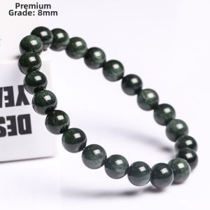 SIFUYUAN | Natural Cats Eye Green Hair Crystal Bracelet