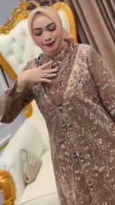 Harumma Dress Outer Ceruty Mix Brukat Gamis Lebaran 2025 Viral Mewah Dress Wanita Terbaru Kondangan