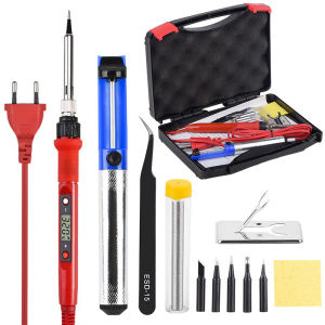 ปรับอุณหภูมิ 80W ไฟฟ้าเหล็ก 908S พร้อมจอแสดงผล LCD เหมาะสําหรับทั้ง 110V และ 220V คงที่อุณหภูมิเครื่องรีดผ้าชุด