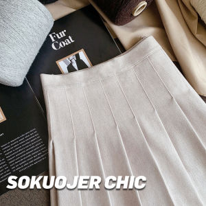 Woolen Pleated Skirt Female Fall and Winter Skirt Thickened Small High Waist Slim-Fit Skirt Black plus Size A- line Skirt