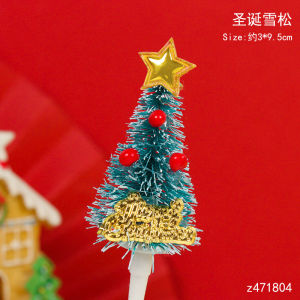 Christmas Joy Acrylic Add-ons Cake Decoration Christmas Tree Festive Label Gold Snowflake Deer Figurine Accessories