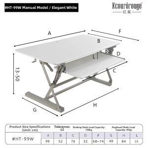 KCOUROROUGE | Adjustable Foldable Standing Desk