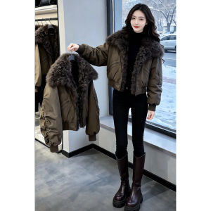 Shalldoer | Large Fur Collar Thickened Short Style Down Cotton Jacket