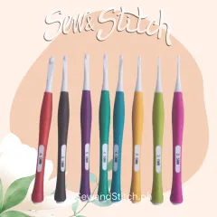 Set Stainless Steel Silicone Handle Crochet Hooks - SewandStitch