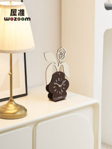 WZoom Rose Clock นาฬิกาตั้งโต๊ะแบบหรูหราสไตล์นอร์ดิก ตกแต่งห้องนอน สร้างสรรค์ เครื่องประดับตกแต่งสำหรับบ้าน