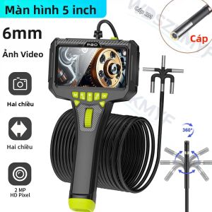 Mới Nhất 360 ° Camera Nội Soi Công Nghiệp 5 Màn Hình IPS 39mm 6mm Ống Kính Kiểm Tra Chống Nước Borescope Để Bảo Dưỡng Ô Tô