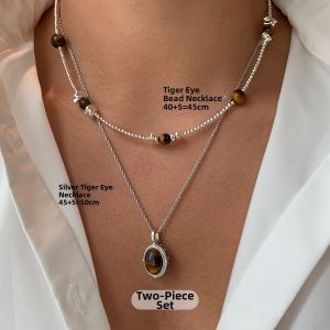 CAFFTI | Natural Tigers Eye Stylish Necklace