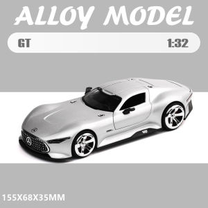 1:32 GT Sports Car SLR 772S Diecast Alloy Model Toys Doors Opened with Sound Light Pull Back Miniature Vehices for Children Gift