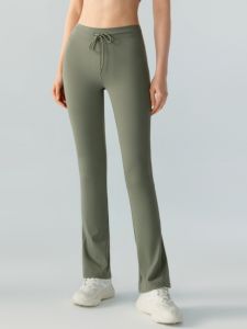 Thoải Mái Thoáng Khí Yoga Quần Nữ Thể Dục Xòe Quần Thoải Mái Thể Thao Quần Áo Khoác Ngoài Nylon Polyester Giữa Vòng Eo Dài Quần Tây