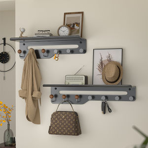Creative Wall Mounted Hook Rack Key And Clothes Bag Holder No Drilling Required Bathroom Hardware Storage Organizer