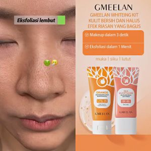 gmeelan Kit Perawatan Kulit GMEELAN – Gel Eksfoliasi Jeruk + Krim Gluta Lazy untuk Kulit Cerah & Terawat