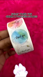 HL0596 Stiker Thank You 500Pcs Sticker Thank You Tempel Stiker Ulang Tahun