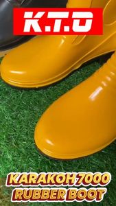 Nasara Korakoh 7000 Yellow Rubber Boot Highcut With Fabric Inside For Industrial Uses / Kasut Hujan Bot Getah Kebun / 工业鞋