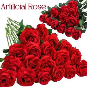 48cm Artificial Flowers / Fake Rose Flower Home Decoration / Real Looking Flowers Rose Bouquet / for Romantic Valentines Wedding Birthday Party