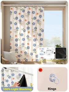 YASHU | Easy Installation Full Blackout Sunscreen Curtain