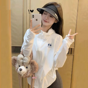 WANGGONGZHU | Princess Style Ice Silk Casual Lightweight Summer New Hat UV Protection Cool Feeling Fashion Outerwear Womens Long Sleeve Zipper