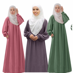 Kaftan Fizah || (Italian CEY Crepe) Cotton Abaya || Muslimah Dress Free Size Jubah Abaya