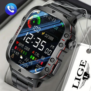 LIGE Sports Smart Watch Men Waterproof Bluetooth Call Health Monitoring 100+ Sports Men Smart Watch+ Box