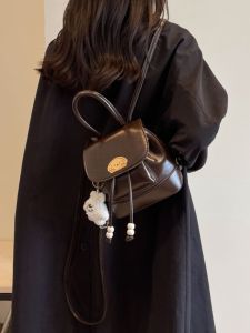 Retro Fashionable Dual Shoulder Bag New 2024 Summer Youth PU Leather Versatile Crossbody Backpack for Casual Occasions