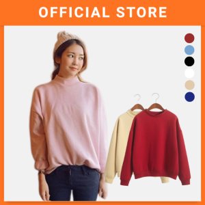 Women Sweatshirt Long Sleeve Crew Neck T-Shirt Sweater Loose Fit Knitwear Baju Perempuan 女生长袖卫衣
